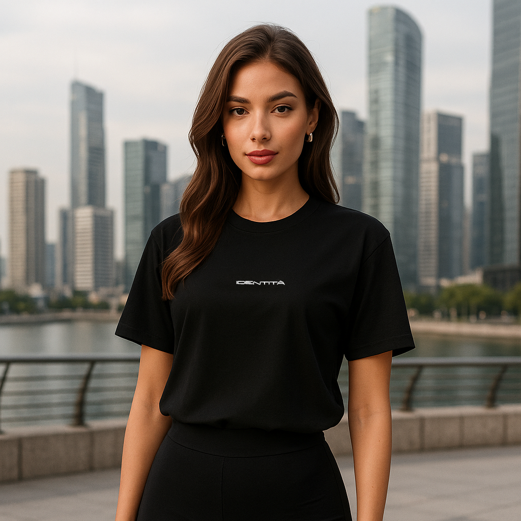 T-Shirt mit kurzen Ärmeln - SCHWARZ
