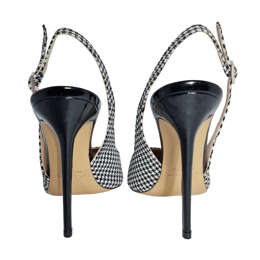 Identità Décolleté Slingback EMILY TESSUTO/VERNICE NERO