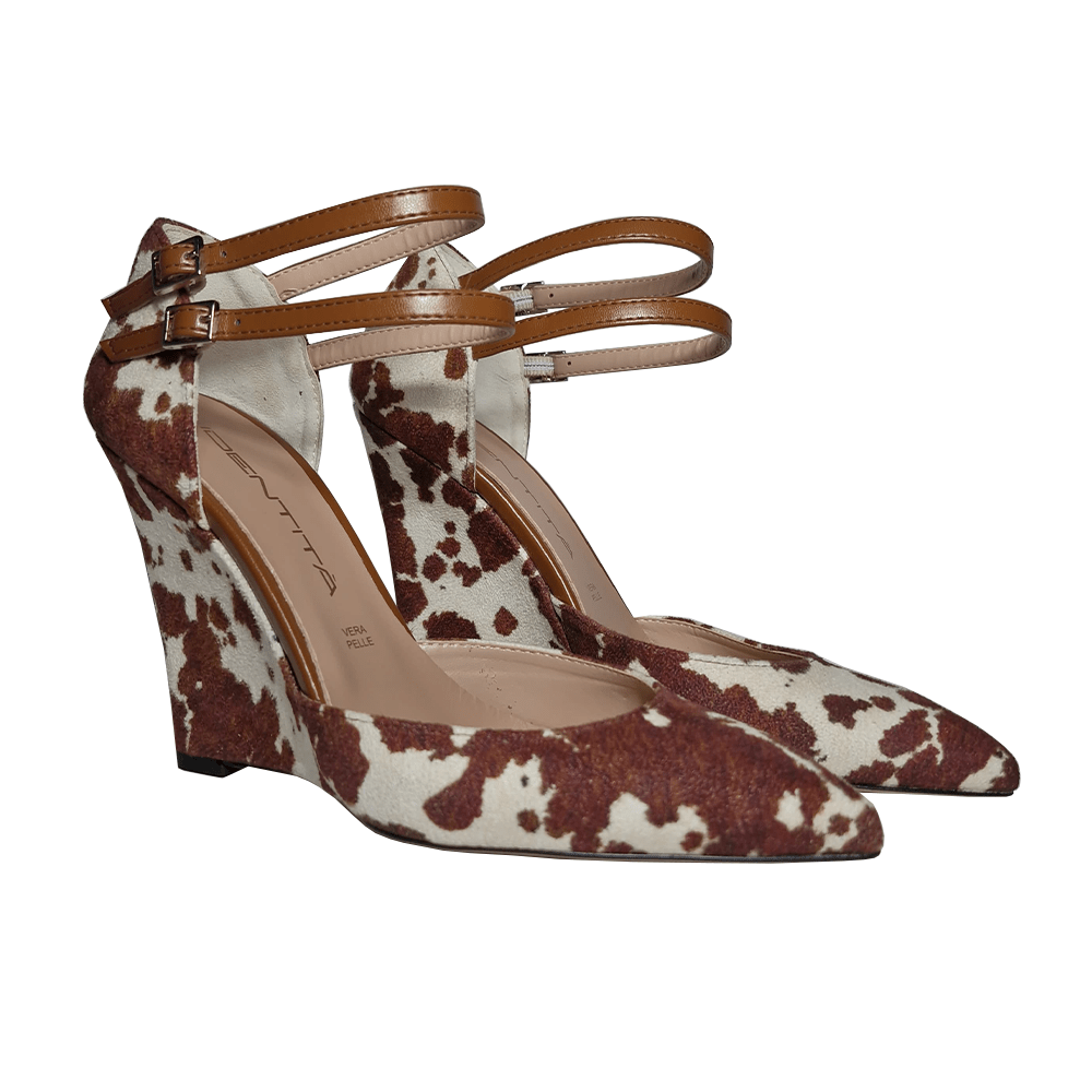 Identità Décolleté TATIANA STAMPA MUCCA MARRONE 100mm