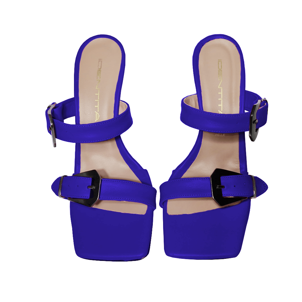 Identità Mules KIM PELLE BLU