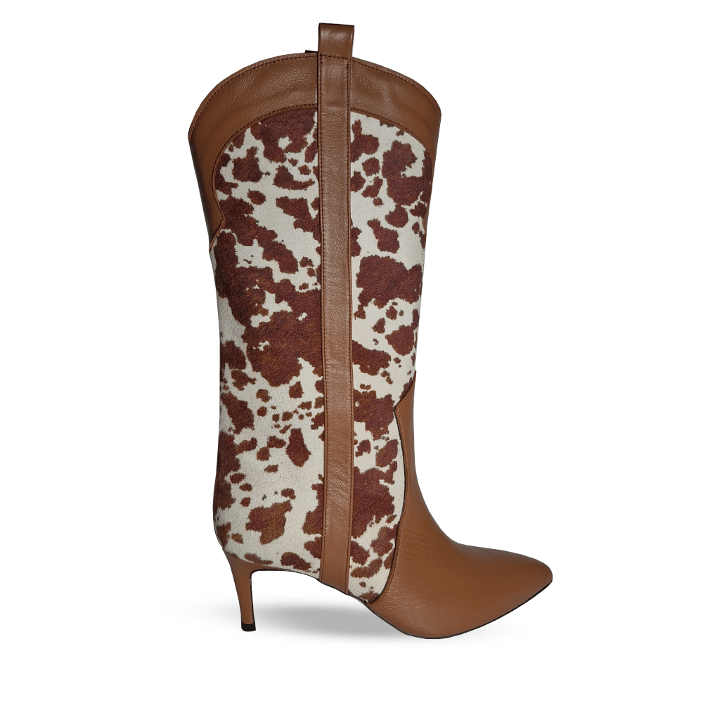 Identità Stivaletti ANNALISA STAMPA MUCCA MARRONE