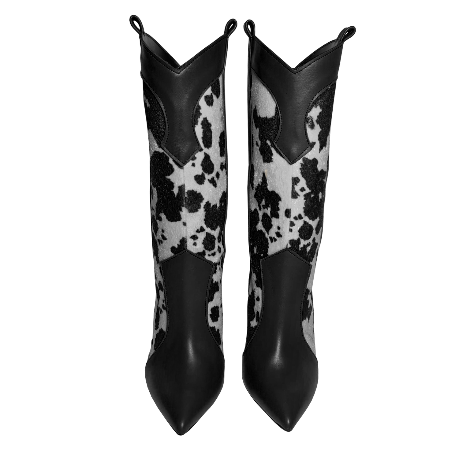 Identità Stivaletti CLARA STAMPA MUCCA NERO