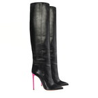 Identità Stivali FANNY PELLE NERO / FUCSIA