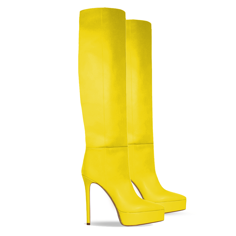 Identità Stivali LUCREZIA PELLE GIALLO