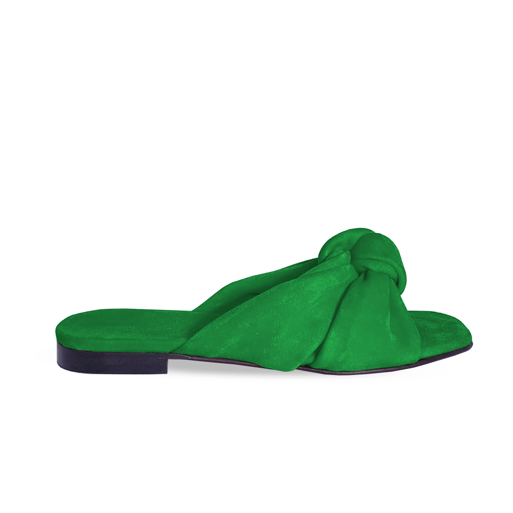 Flat sandals Karly green suede Woman