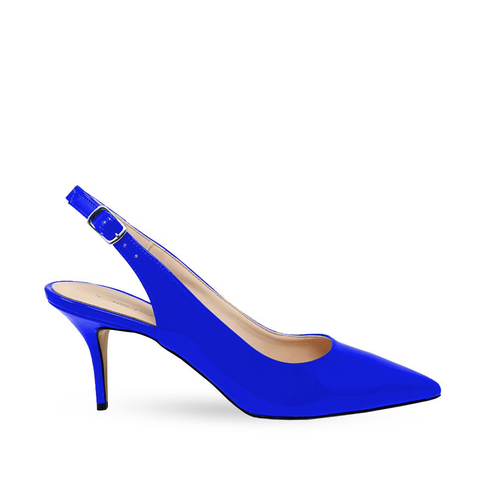 Identità Décolleté Slingback JUSTINA VERNICE BLU 70mm