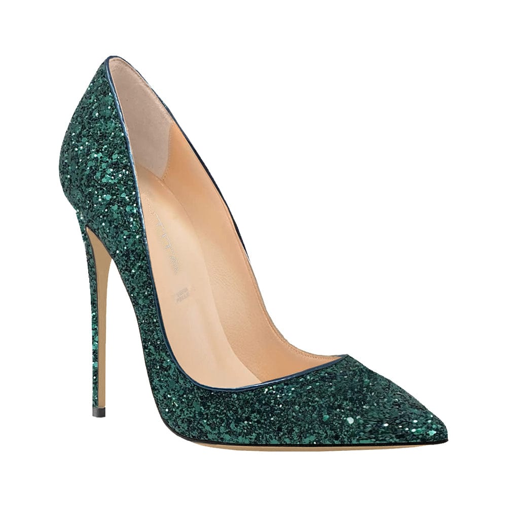 Green cheap glitter heels