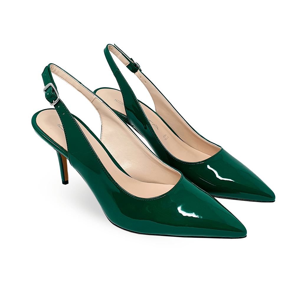 Identità Décolleté Slingback JUSTINA VERNICE VERDE 70mm