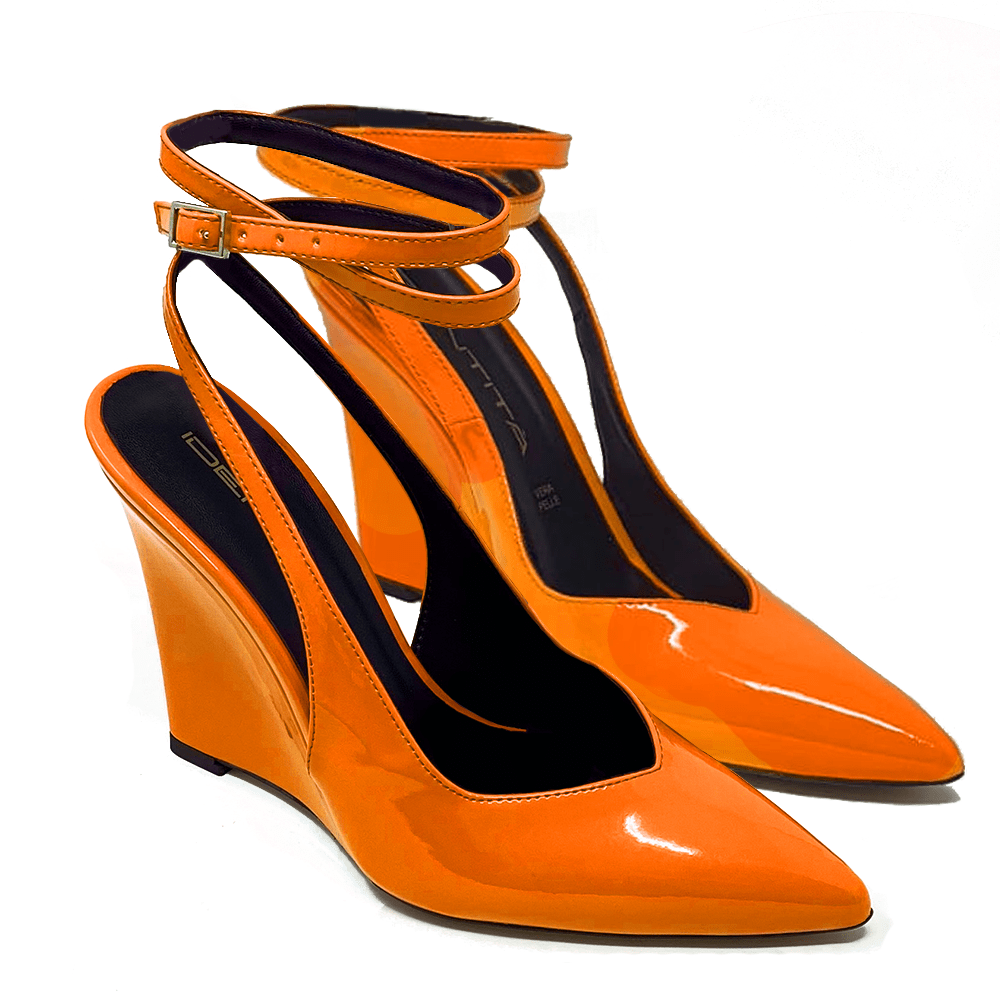 Identità Décolleté Slingback OXANA VERNICE ARANCIONE FLUO
