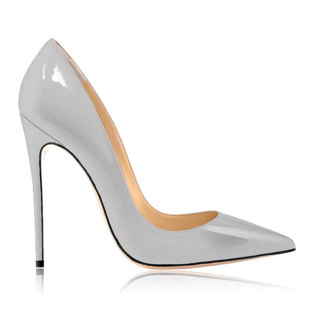 Pumps Swami gray patent 120mm Woman