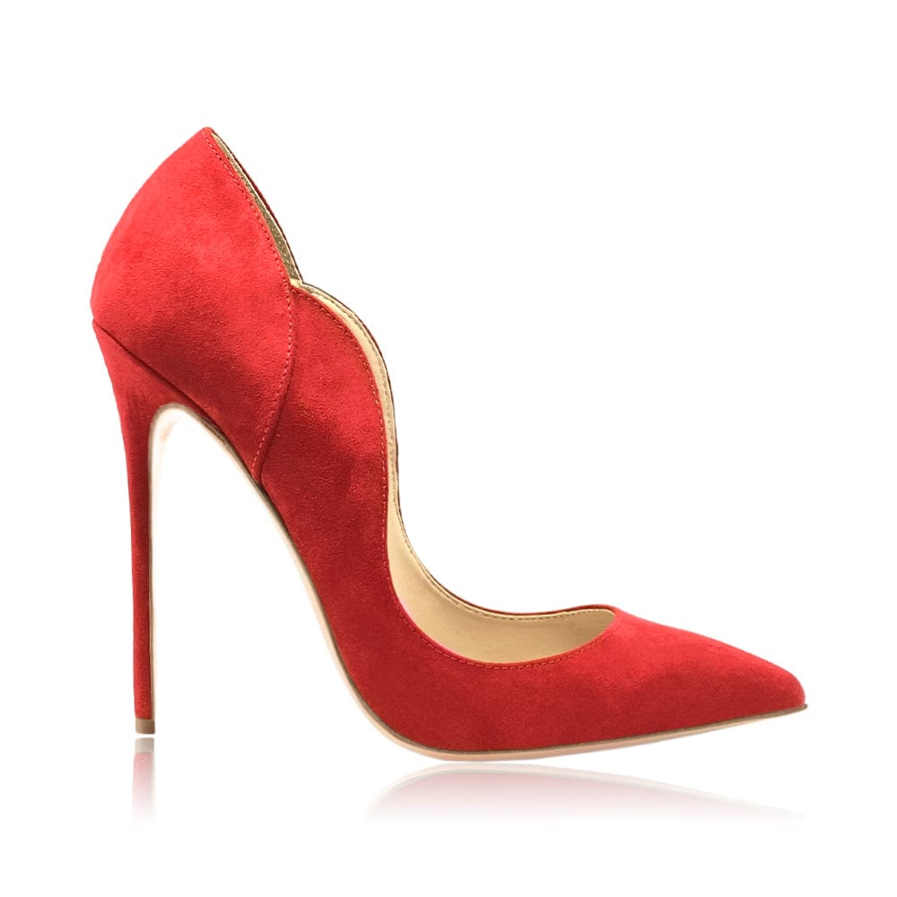 Pumps Red suede wave Woman – Identità Shoes