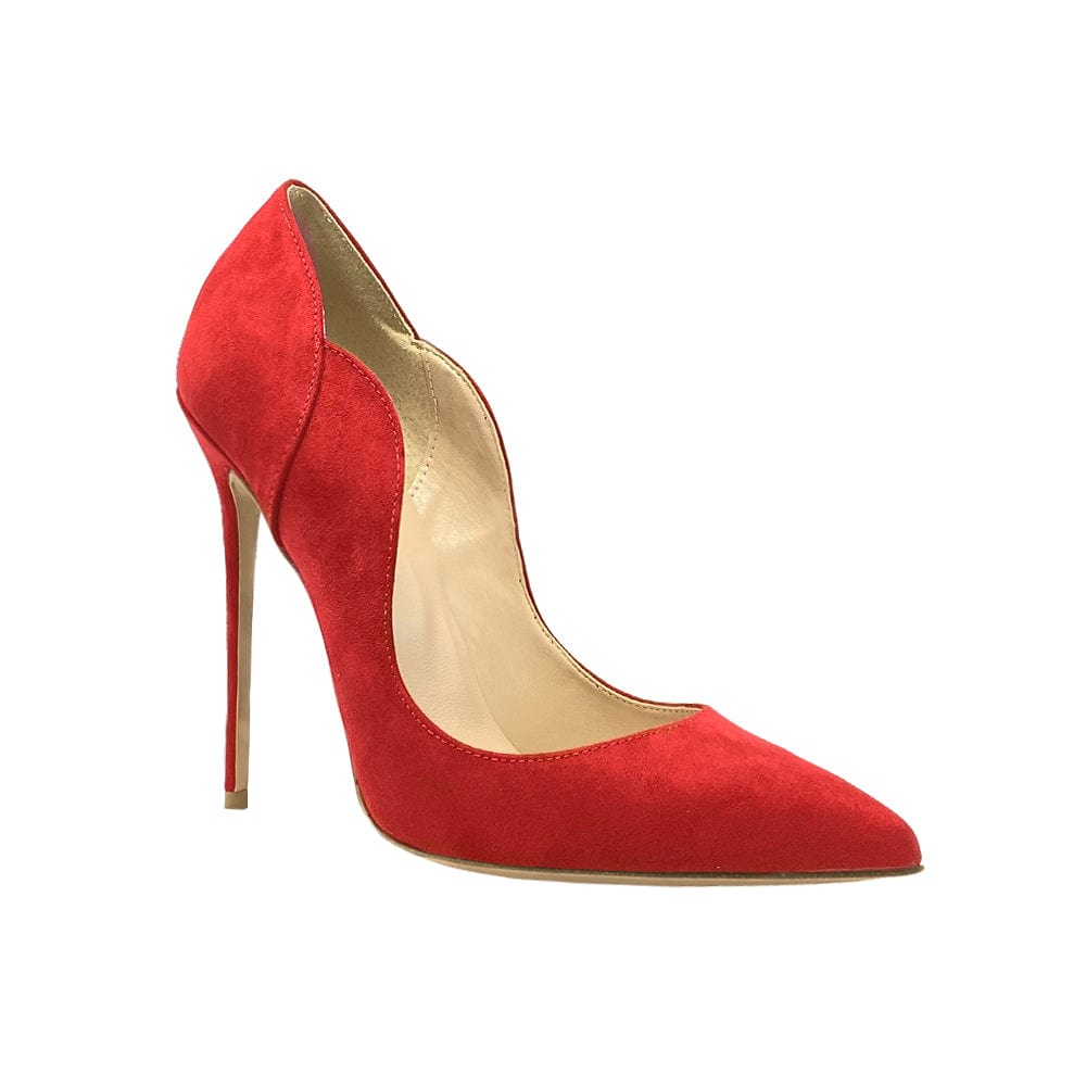 Pumps Red suede wave Woman – Identità Shoes