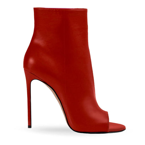 Ankle boots Ariel red leather Woman
