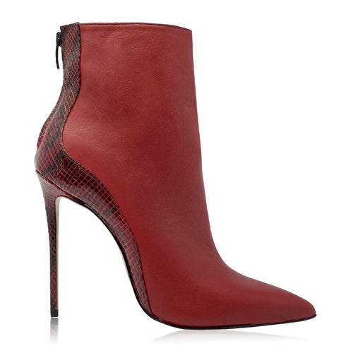 Ankle boots Candice red leather Woman