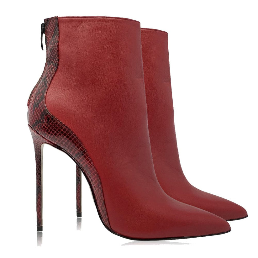 Ankle boots Candice red leather Woman