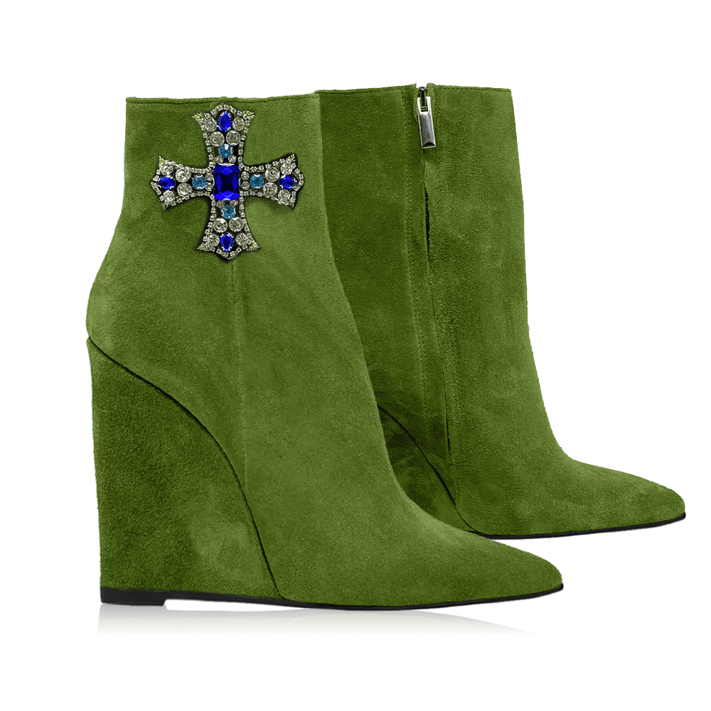 Identità Stivaletti VENERE CAMOSCIO VERDE