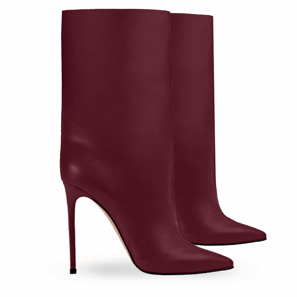 Identità Stivali EVELYN PELLE BURGUNDY