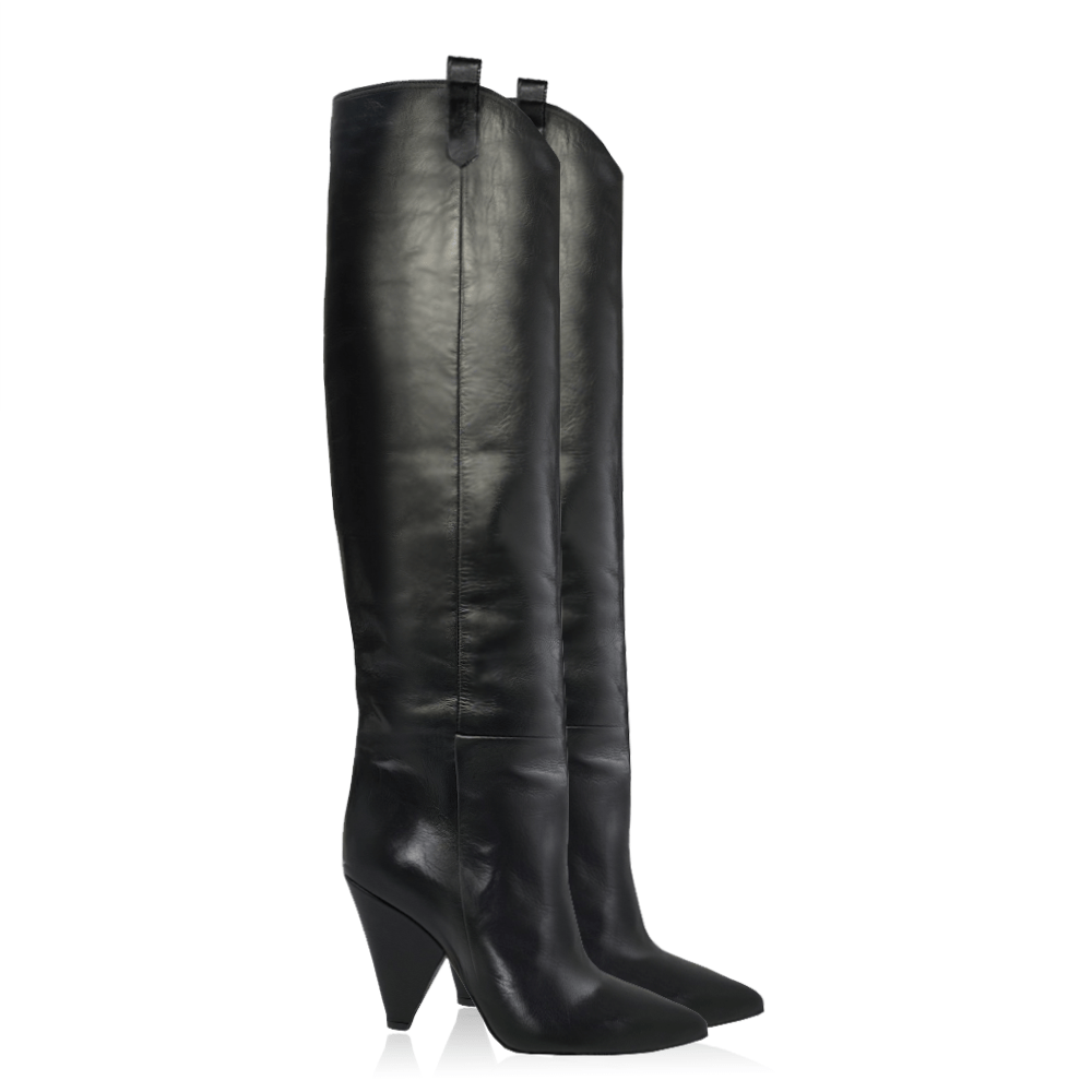 Boots Glory black leather Woman