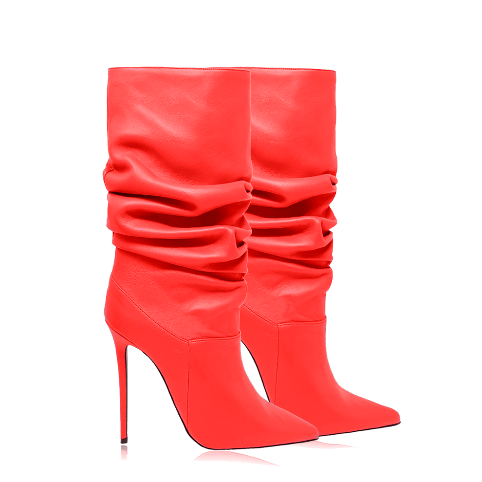 Boots Raissa red leather Woman
