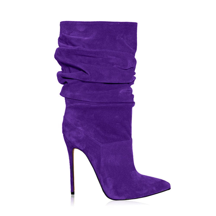 Boots Raissa purple suede Woman