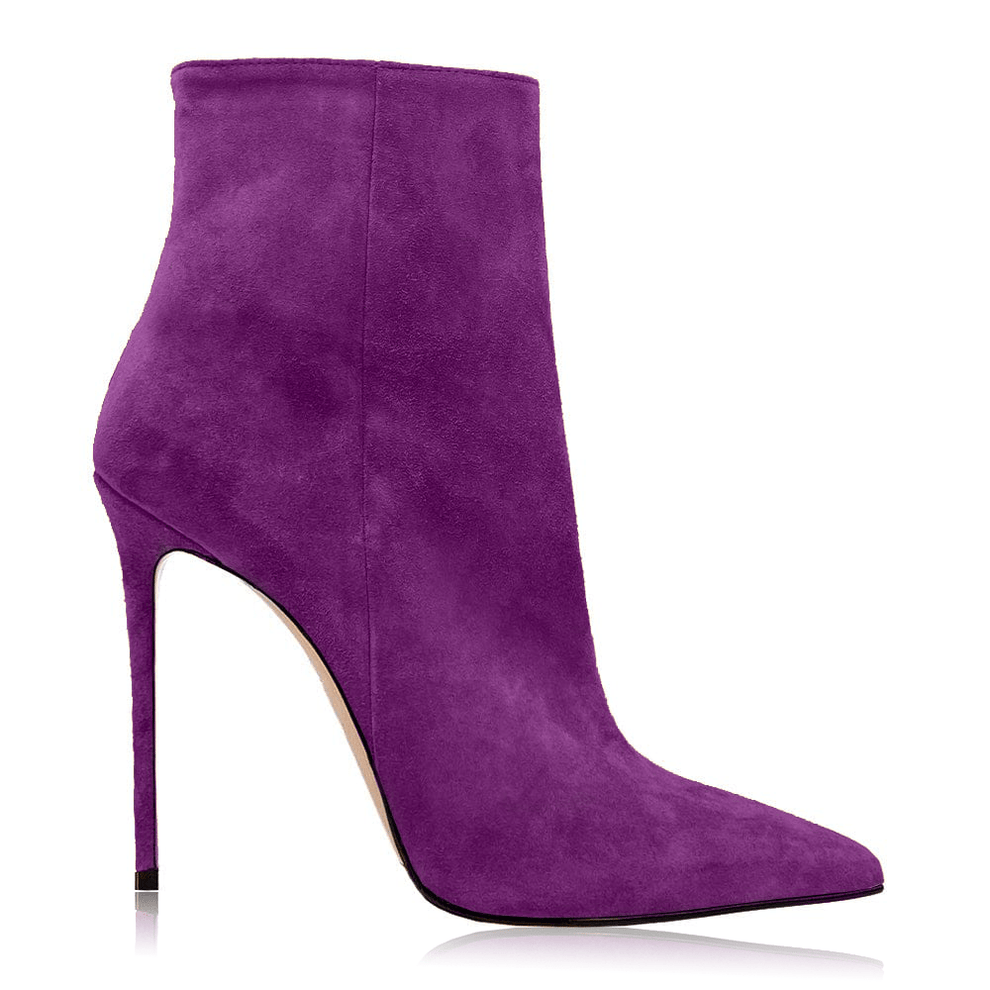 Ankle boots Purple suede seki Woman